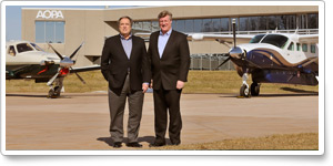 AOPA President Craig Fuller with EAA President and CEO Rod Hightower at AOPA headquarters