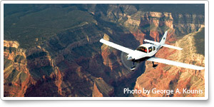 Flying over the Grand Canyon