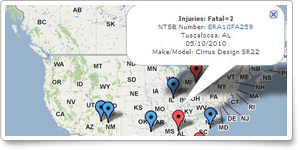 Interactive map shows stall/spin accidents
