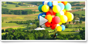 John Ninomiya flies his cluster balloon