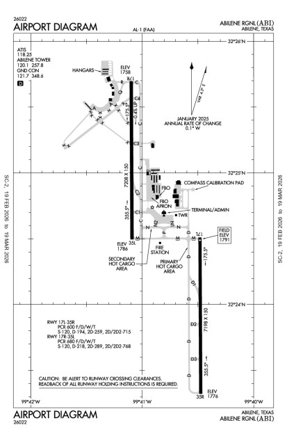 ABI (Abilene Regional) airport diagram