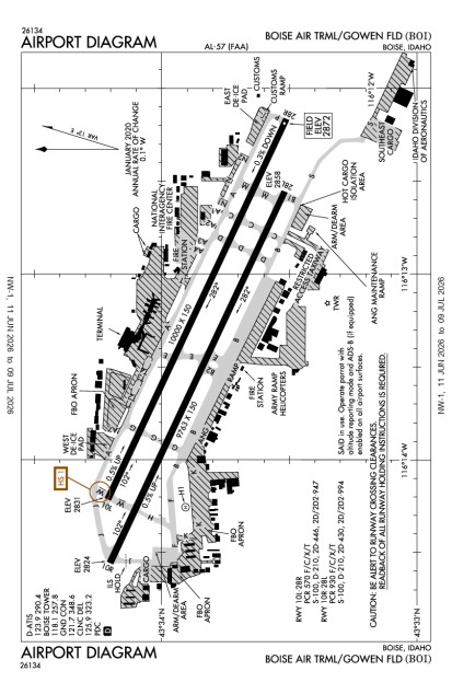 KBOI (Boise Air Terminal/Gowen Field) airport diagram
