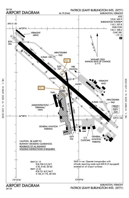 KBTV (Burlington International) airport diagram