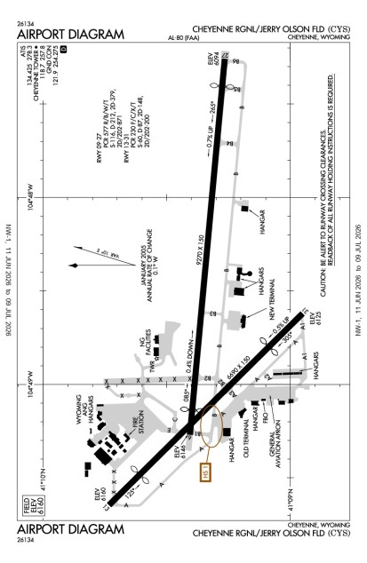 KCYS (Cheyenne Regional/Jerry Olson Field) airport diagram