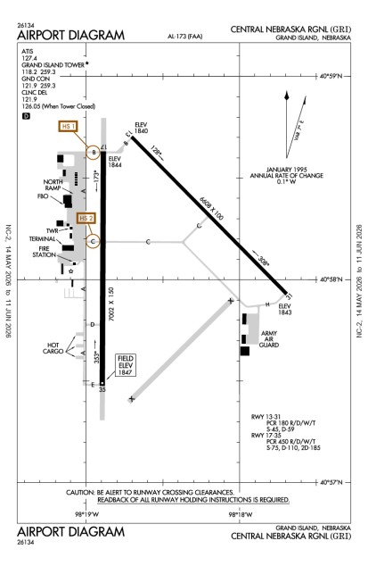 KGRI (Central Nebraska Regional) airport diagram