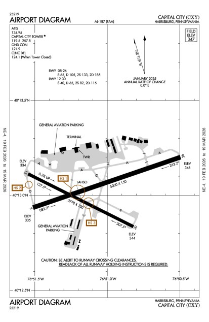 CXY (Capital City) airport diagram