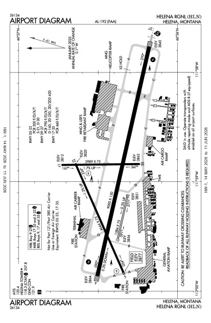 KHLN (Helena Regional) airport diagram