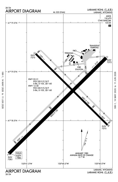 KLAR (Laramie Regional) airport diagram