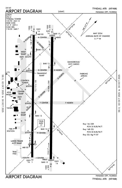 Tyndall Air Force Base Airport-PAM-AOPA Airports patrick afb airport diagram 