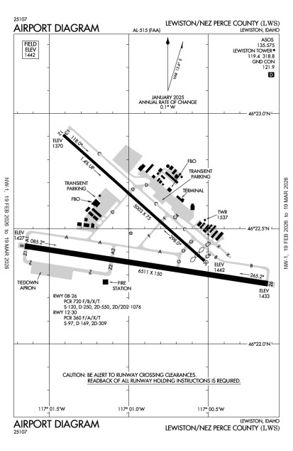 LWS (Lewiston-Nez Perce County) airport diagram