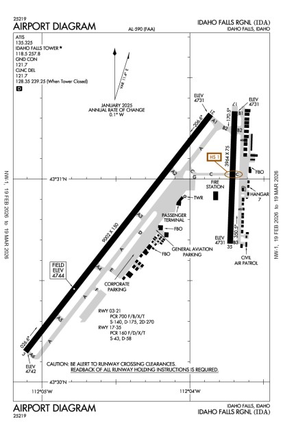 KIDA (Idaho Falls Regional) airport diagram