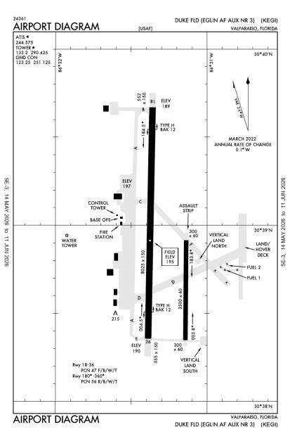 KEGI (Duke Field,(Eglin AF Aux NR 3)) airport diagram