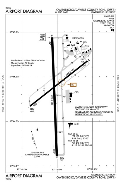 KOWB (Owensboro-Daviess County) airport diagram