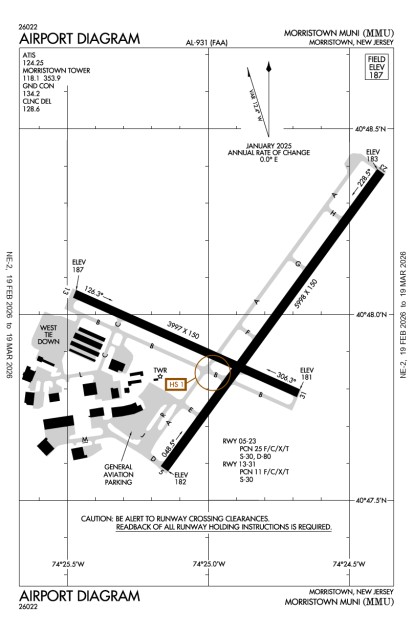 KMMU (Morristown Municipal) airport diagram