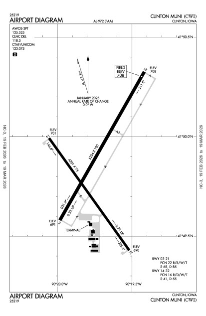 KCWI (Clinton Municipal) airport diagram