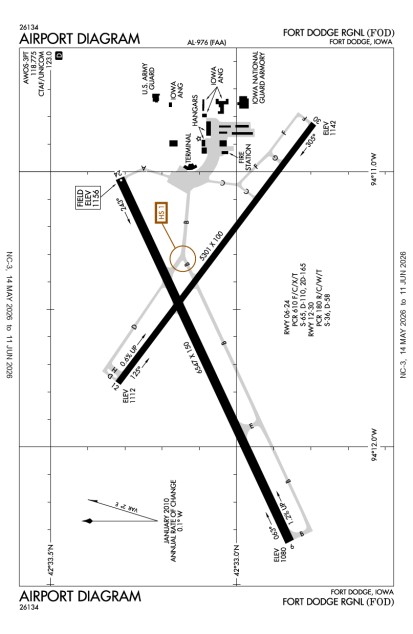 KFOD (Fort Dodge Regional) airport diagram