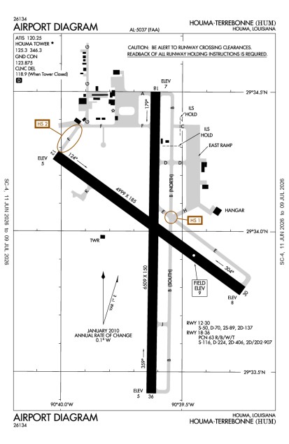 KHUM (Houma-Terrebonne) airport diagram