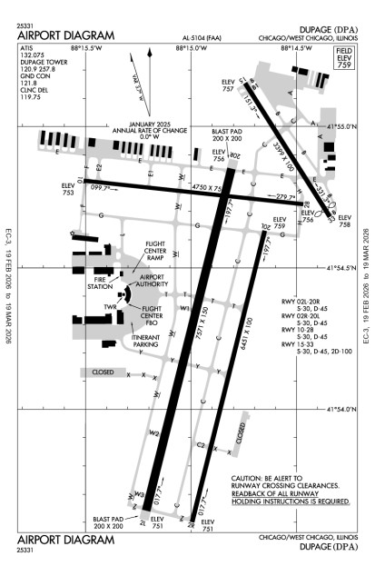 DPA (Dupage) airport diagram
