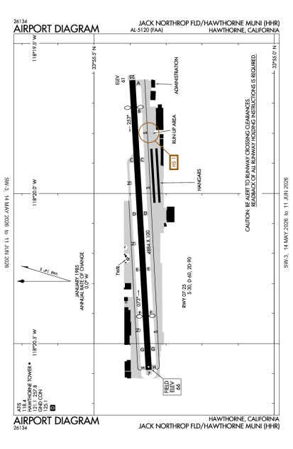KHHR (Jack Northrop Field/Hawthorne Municipal) airport diagram