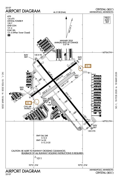 KMIC (Crystal) airport diagram