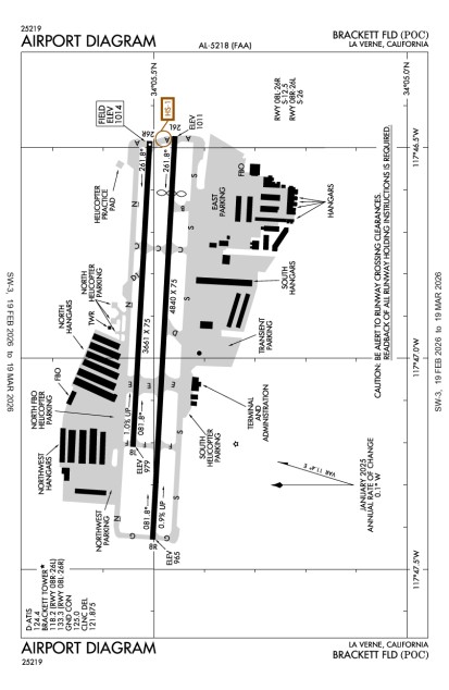 POC (Brackett Field) airport diagram