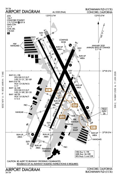KCCR (Buchanan Field) airport diagram