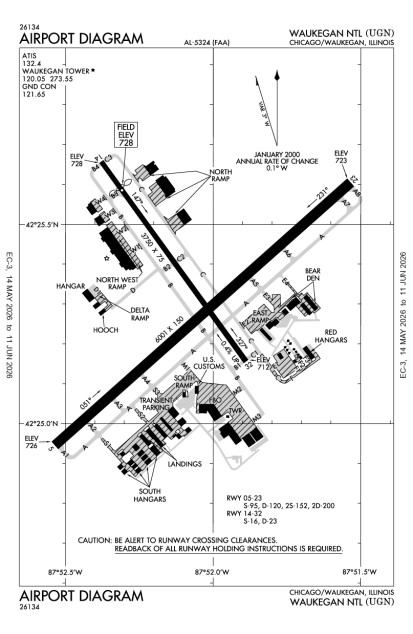 KUGN (Waukegan Regional) airport diagram