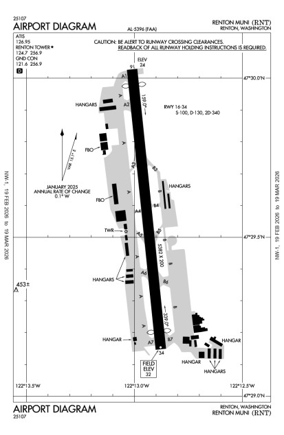 KRNT (Renton Municipal) airport diagram