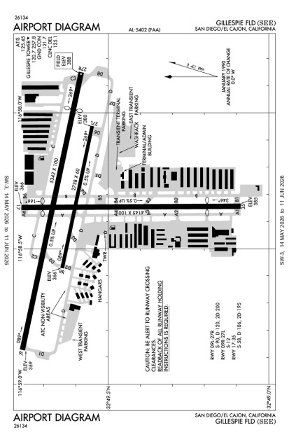 KSEE (Gillespie Field) airport diagram