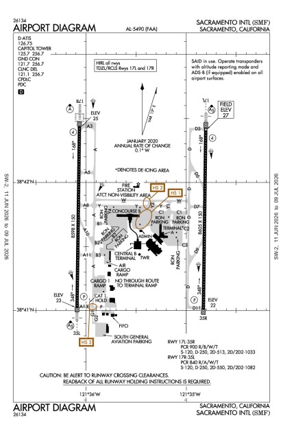 KSMF (Sacramento International) airport diagram