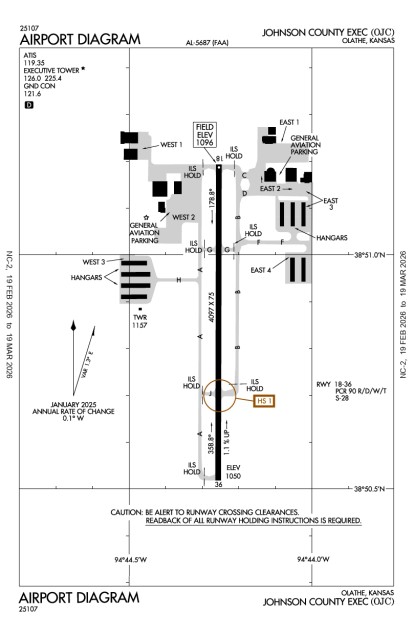 KOJC (Johnson County Executive) airport diagram