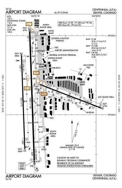 KAPA (Centennial) airport diagram