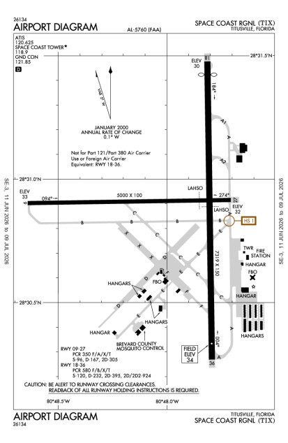 KTIX (Space Coast Regional) airport diagram