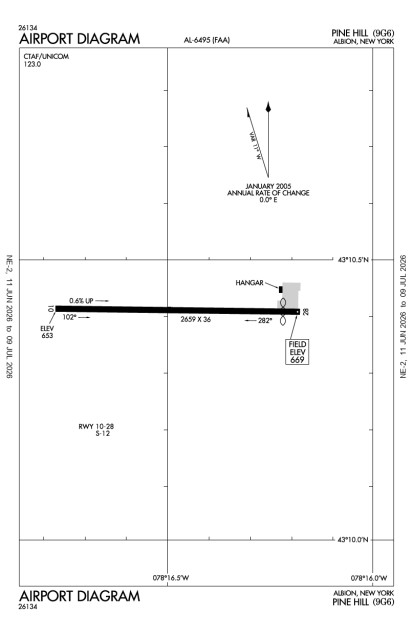 9G6 (Pine Hill) airport diagram