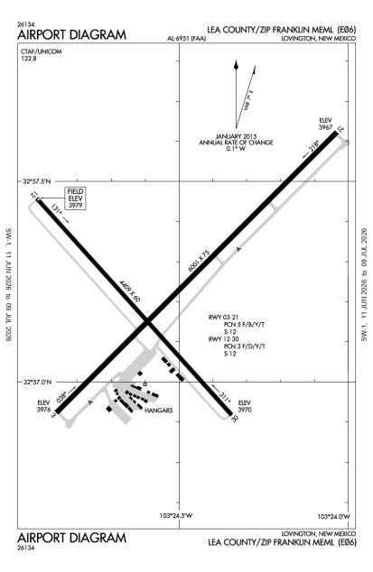 E06 (Lea County-Zip Franklin Memorial) airport diagram
