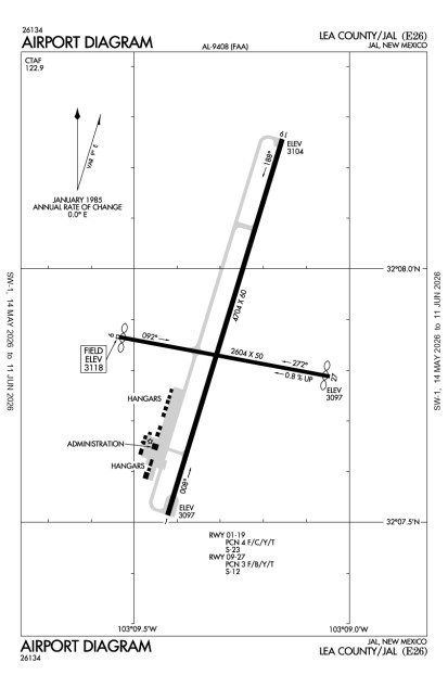 E26 (Lea County/Jal) airport diagram