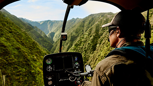 Hovering over Hawaii