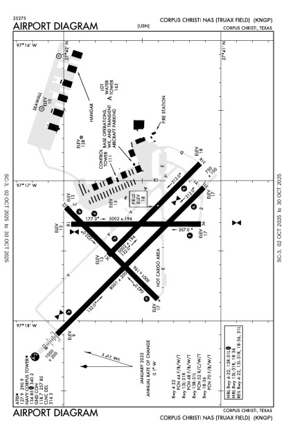 Corpus Christi Nas/Truax Field Airport-KNGP-AOPA Airports base map diagrams 