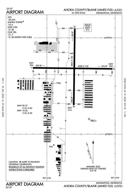 anoka county blaine janes field airport kane aopa airports airport charts pdf